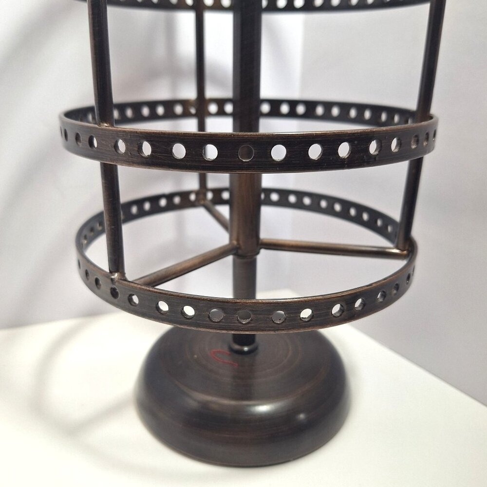 Bronze Bird Earring Holder Rotating Display 14" x 7" Raven Antique Look - Picture 5 of 15